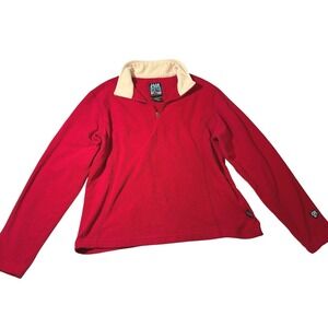 Alf Clothing Mickuchamois Fleece Pullover Red Quarter Zip Mens Medium